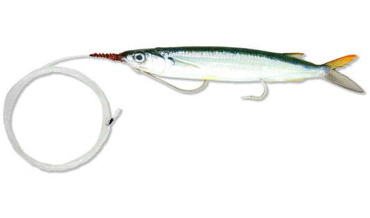 Medium Rigged Double-Hook Ballyhoo with Monofilament Leader
